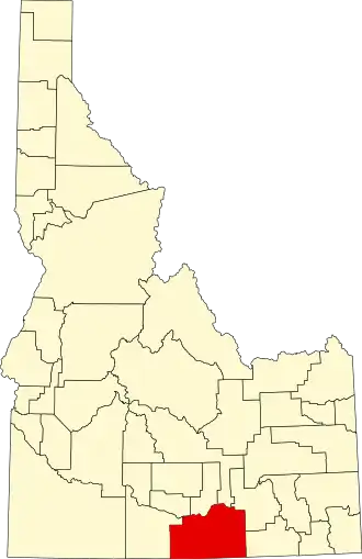 Locatie van Cassia County in Idaho