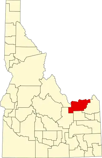 Locatie van Clark County in Idaho
