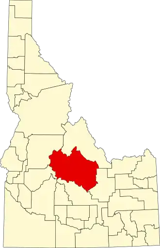 Locatie van Custer County in Idaho