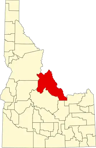 Locatie van Lemhi County in Idaho