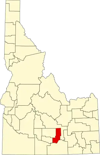 Locatie van Minidoka County in Idaho