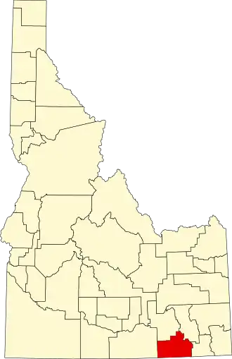 Locatie van Oneida County in Idaho