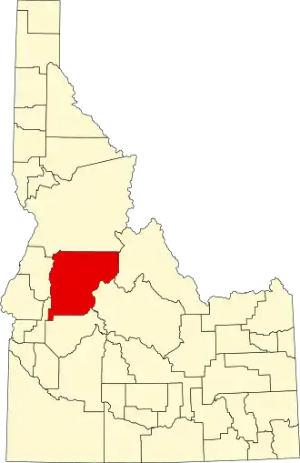 Locatie van Valley County in Idaho
