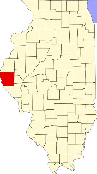 Locatie van Adams County in Illinois