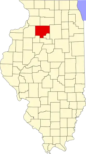 Locatie van Bureau County in Illinois