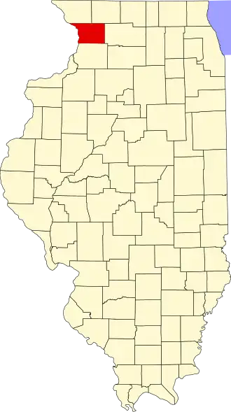 Locatie van Carroll County in Illinois