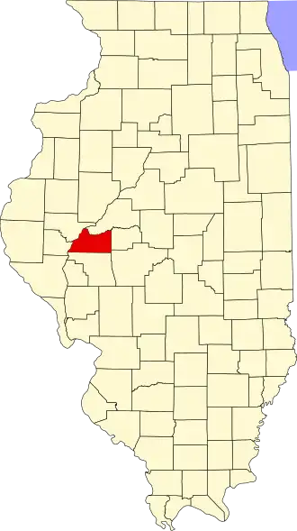 Locatie van Cass County in Illinois