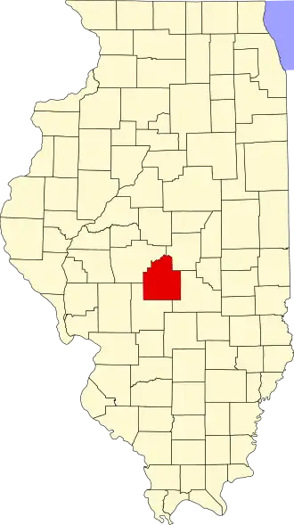 Locatie van Christian County in Illinois
