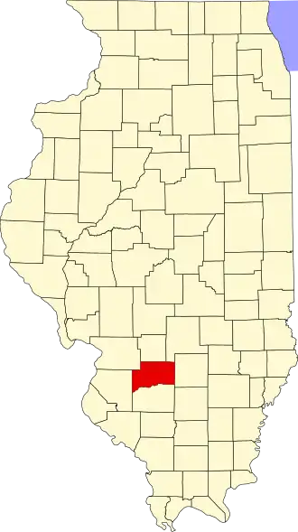 Locatie van Clinton County in Illinois