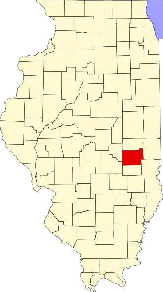 Locatie van Coles County in Illinois