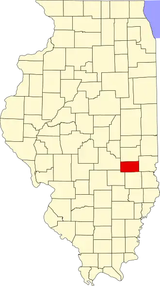 Locatie van Cumberland County in Illinois
