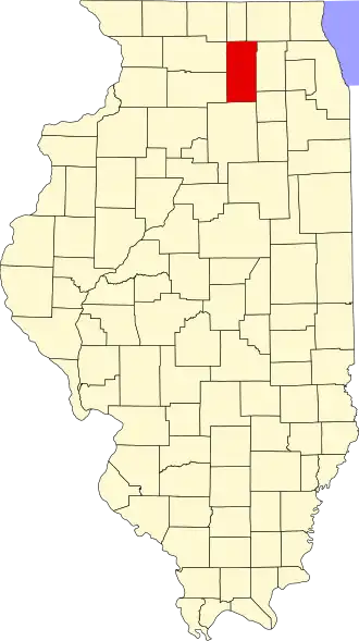Locatie van DeKalb County in Illinois
