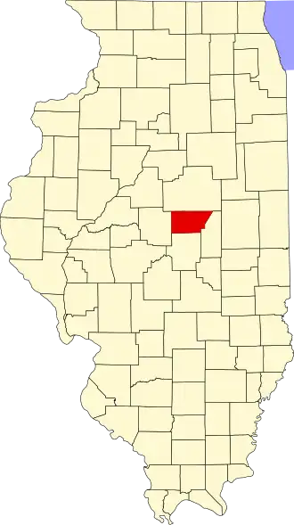 Locatie van De Witt County in Illinois
