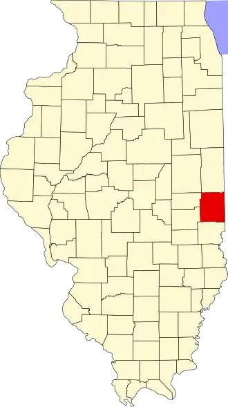 Locatie van Edgar County in Illinois