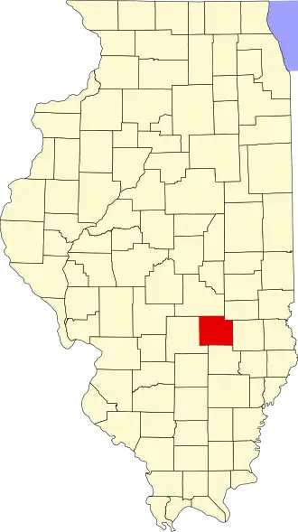 Locatie van Effingham County in Illinois