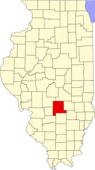 Locatie van Fayette County in Illinois