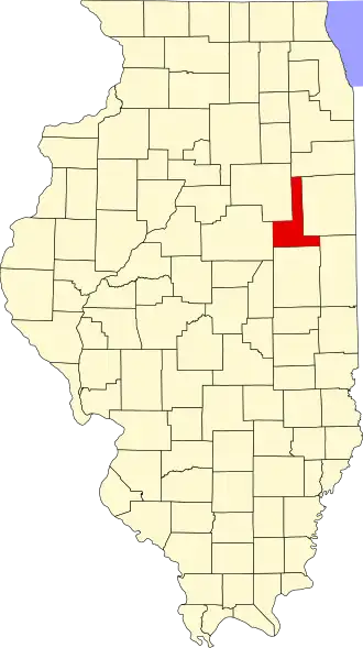 Locatie van Ford County in Illinois