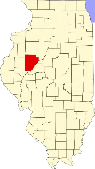 Locatie van Fulton County in Illinois