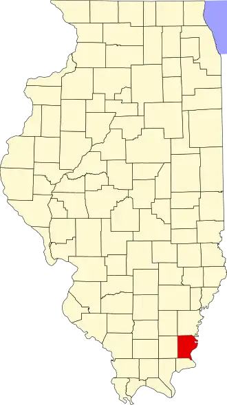 Locatie van Gallatin County in Illinois