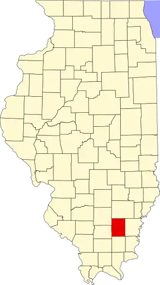 Locatie van Hamilton County in Illinois