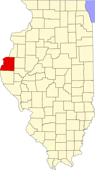 Locatie van Hancock County in Illinois