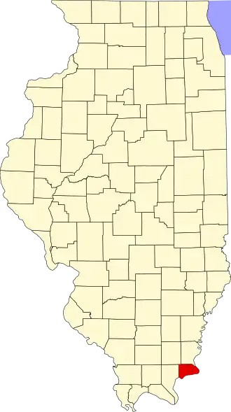 Locatie van Hardin County in Illinois