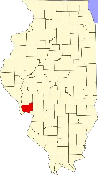 Locatie van Jersey County in Illinois