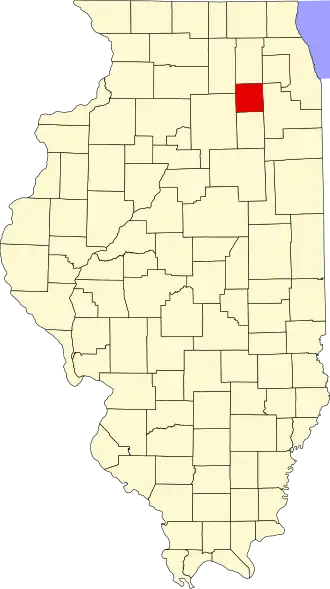 Locatie van Kendall County in Illinois