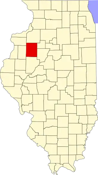 Locatie van Knox County in Illinois