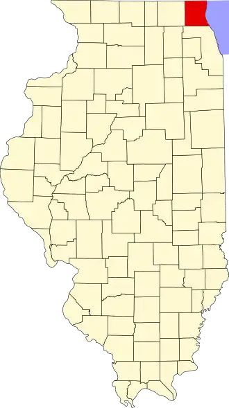 Locatie van Lake County in Illinois