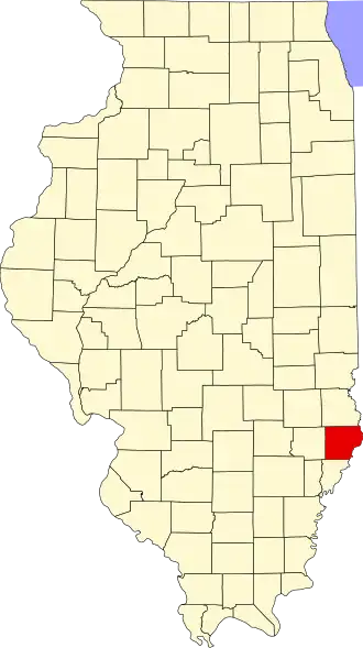 Locatie van Lawrence County in Illinois