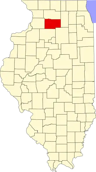 Locatie van Lee County in Illinois