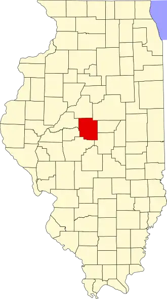 Locatie van Logan County in Illinois