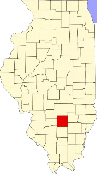 Locatie van Marion County in Illinois
