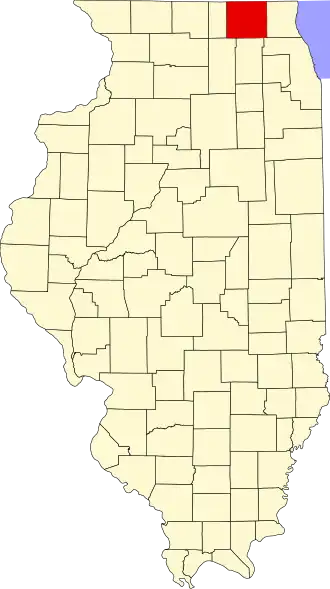 Locatie van McHenry County in Illinois