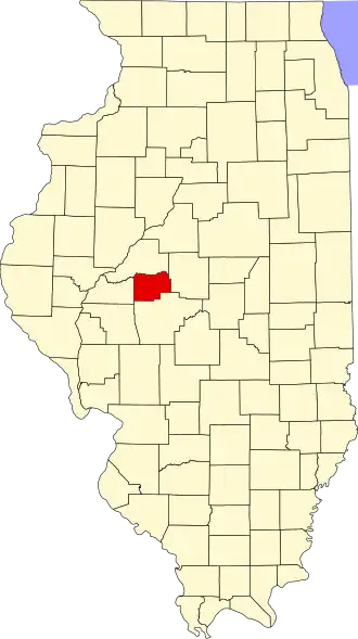 Locatie van Menard County in Illinois