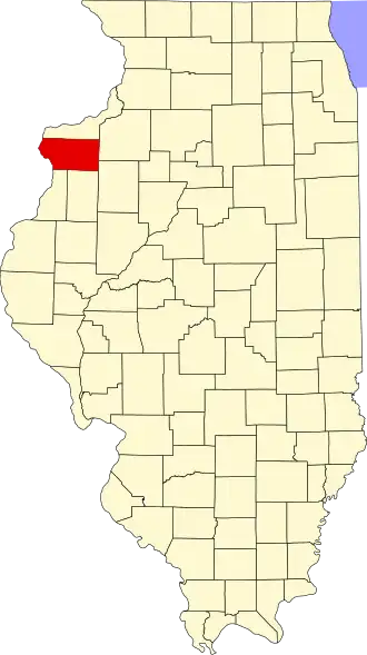 Locatie van Mercer County in Illinois
