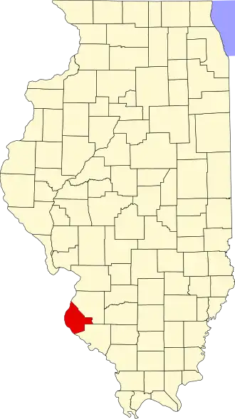 Locatie van Monroe County in Illinois