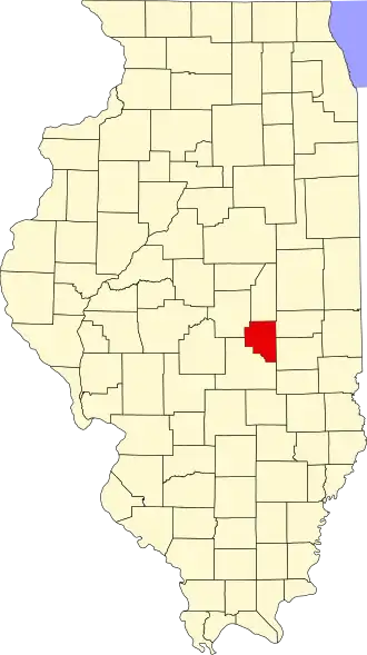 Locatie van Moultrie County in Illinois