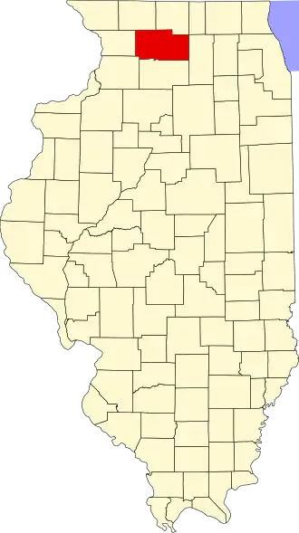 Locatie van Ogle County in Illinois