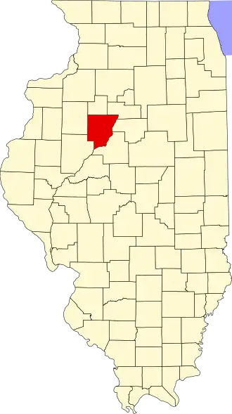 Locatie van Peoria County in Illinois