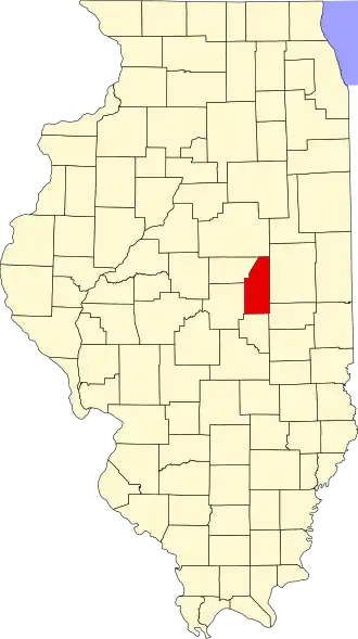 Locatie van Piatt County in Illinois