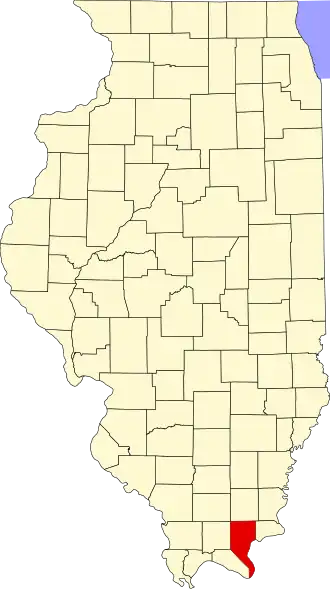 Locatie van Pope County in Illinois