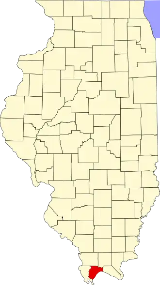 Locatie van Pulaski County in Illinois