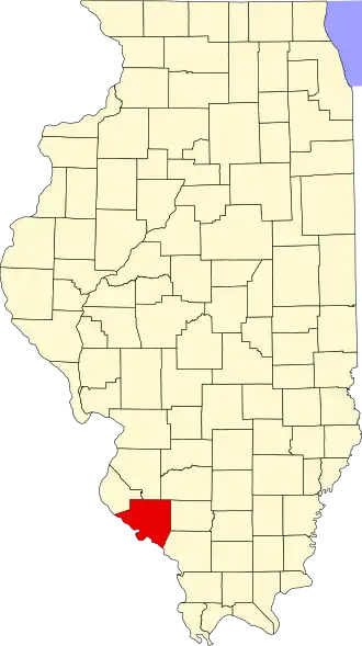 Locatie van Randolph County in Illinois