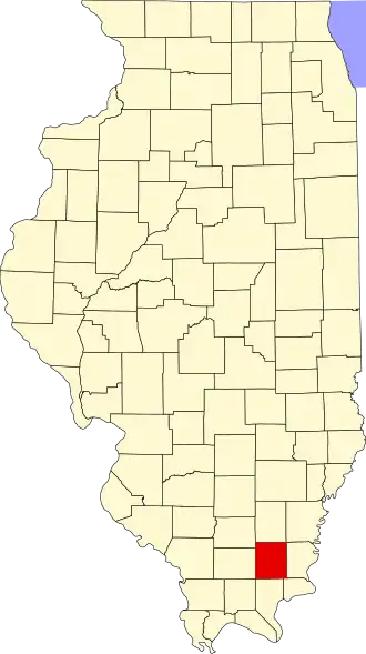 Locatie van Saline County in Illinois