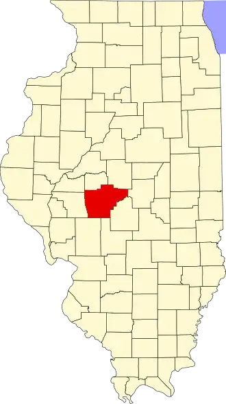 Locatie van Sangamon County in Illinois