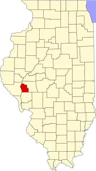 Locatie van Scott County in Illinois
