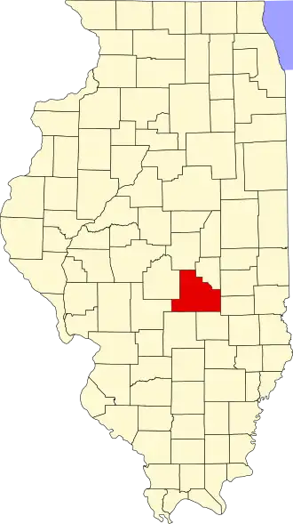 Locatie van Shelby County in Illinois