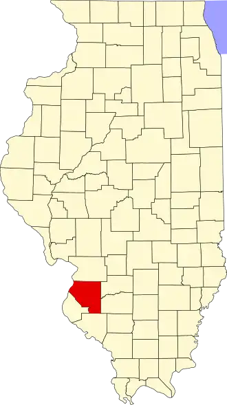 Locatie van St. Clair County in Illinois